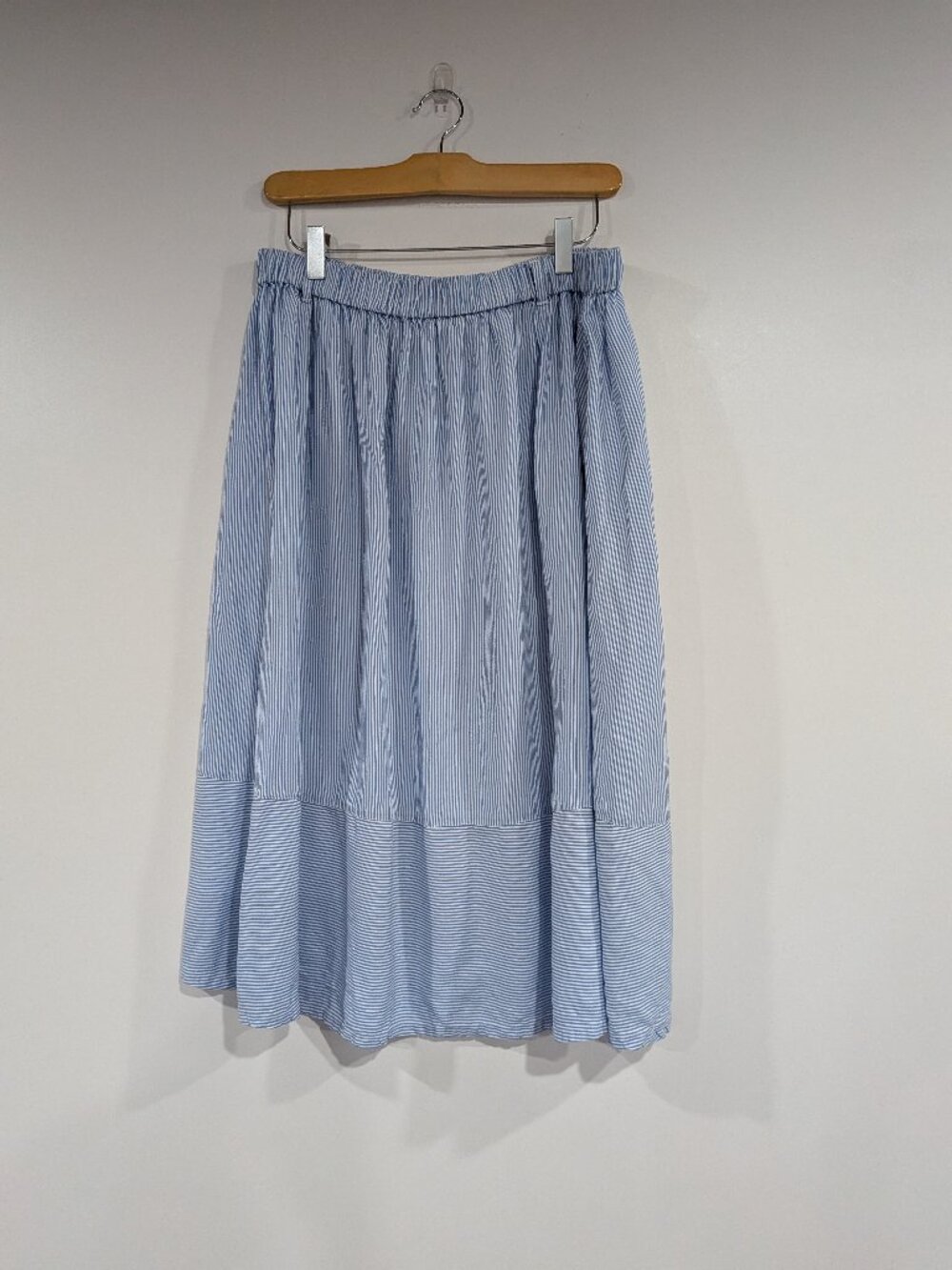 People Tree Striped Maxi Skirt Blue White Size 10
